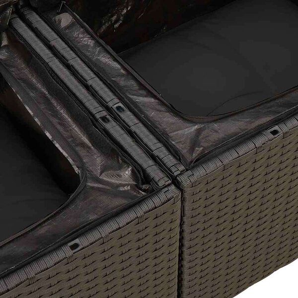 VidaXL Polyrattan Kerti Ülőgarnitúra - 6 részes - Fekete