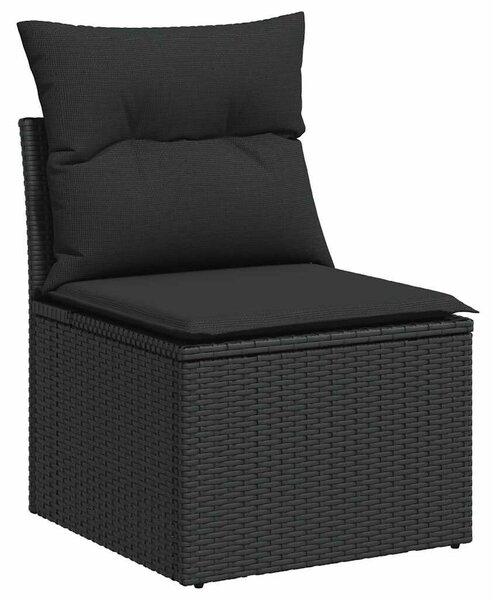VidaXL Polyrattan Kerti Ülőgarnitúra - 6 részes - Fekete