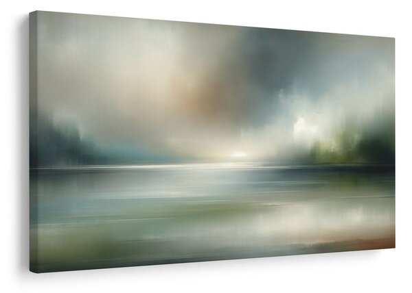Kép ködös panoráma víztükörrel