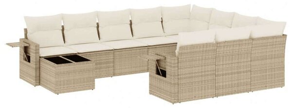 VidaXL Polyrattan Kerti Ülőgarnitúra - Bézs - 11 részes
