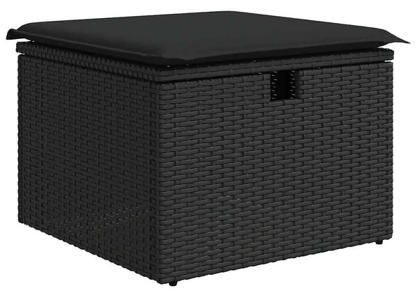 VidaXL Polyrattan Kerti Ülőgarnitúra - 7 részes - Fekete