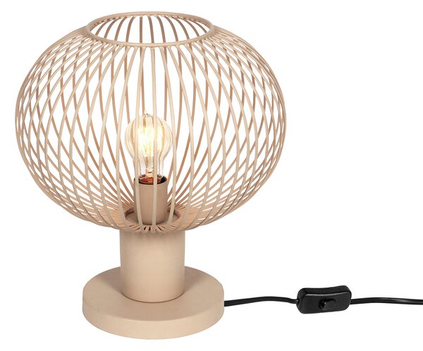 Modern dróthálós asztali lámpa bézs 33 cm - Gila