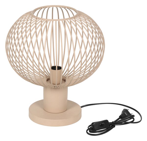 Modern dróthálós asztali lámpa bézs 33 cm - Gila