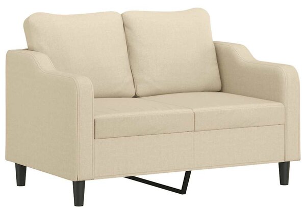 Kétszemélyes krémszínű szövetkanapé 120 cm