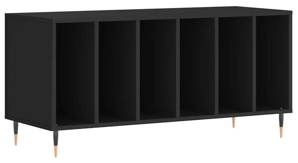Fekete szerelt fa hanglemezszekrény 100 x 38 x 48 cm