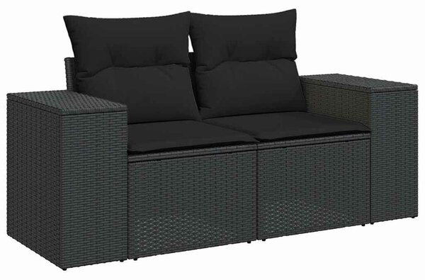 VidaXL Polyrattan Kerti Ülőgarnitúra - 8 részes, Fekete