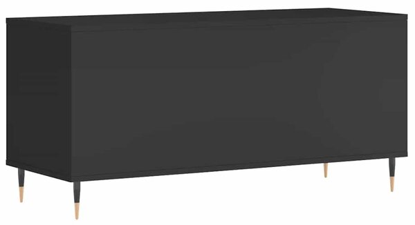Fekete szerelt fa hanglemezszekrény 100 x 38 x 48 cm