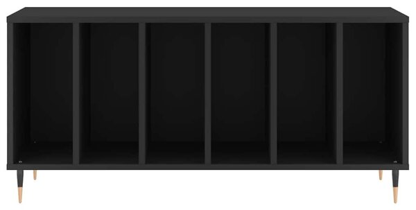 Fekete szerelt fa hanglemezszekrény 100 x 38 x 48 cm