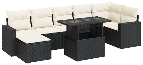 VidaXL Polyrattan Kerti Ülőgarnitúra - 8 részes - Fekete