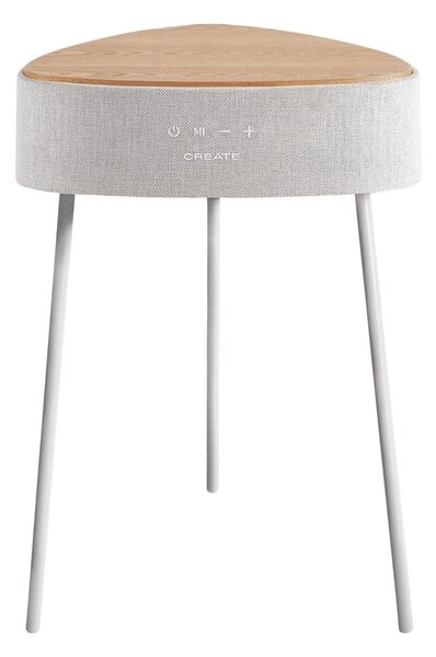 Beépített fiókos kávézóasztal Speaker Table 180º, CREATE, természetes fa