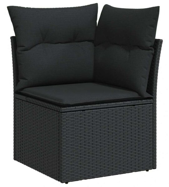 VidaXL Polyrattan Kerti Ülőgarnitúra - 7 részes - Fekete