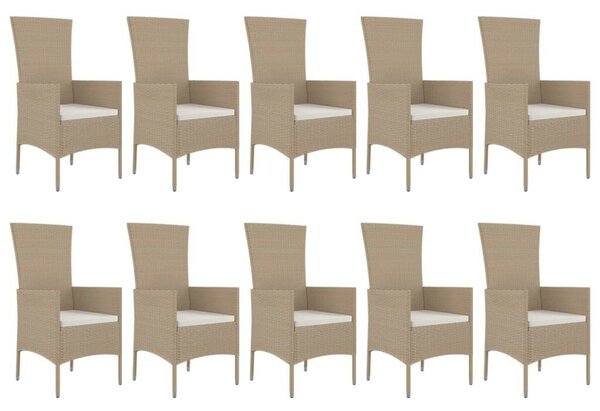 VidaXL 11 részes bézs polyrattan kerti étkezőgarnitúra párnákkal