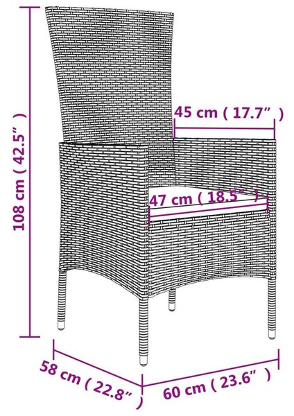 VidaXL 11 részes bézs polyrattan kerti étkezőgarnitúra párnákkal