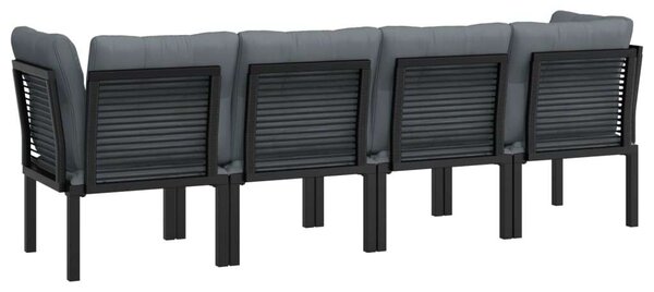 VidaXL 4 részes Kerti Ülőgarnitúra - Fekete-Szürke Polyrattan