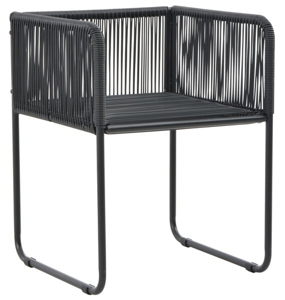 7 részes fekete PVC rattan kerti étkezőgarnitúra