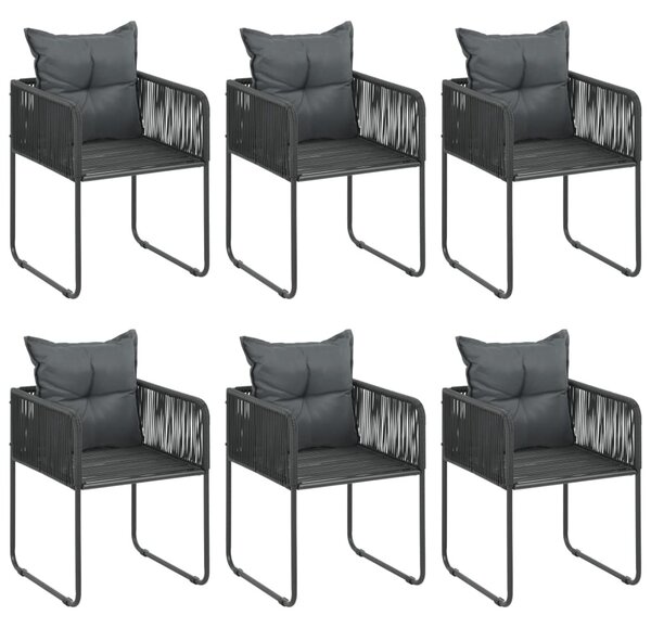 7 részes fekete PVC rattan kerti étkezőgarnitúra