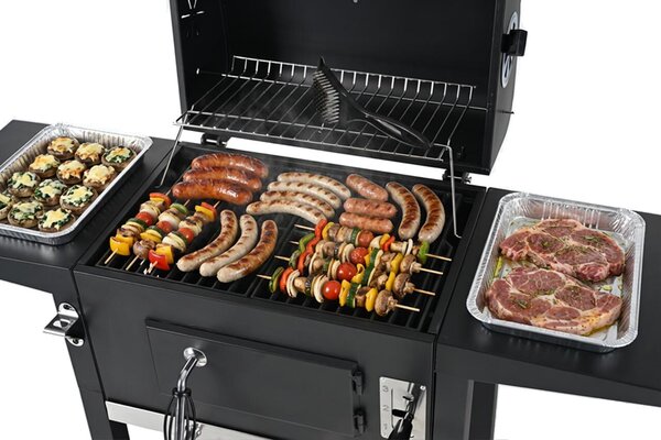 Landgraf faszenes kerti Grill öntöttvas ráccsal - Fekete