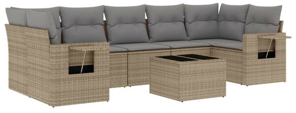 VidaXL Polyrattan Kerti Ülőgarnitúra - 8 részes - Bézs