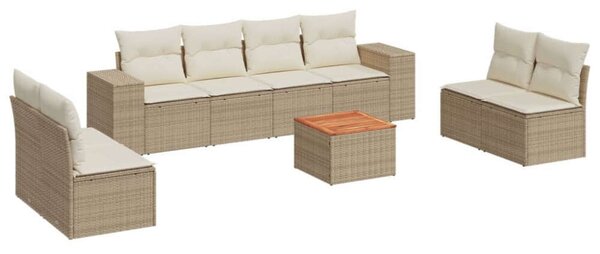 VidaXL Polyrattan Kerti Ülőgarnitúra - 9 részes - Bézs
