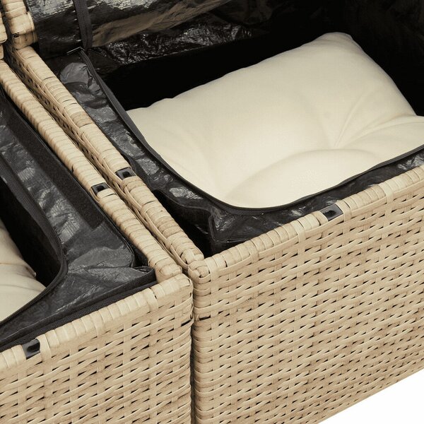 VidaXL Polyrattan Kerti Ülőgarnitúra - 9 részes - Bézs
