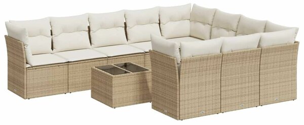 VidaXL Polyrattan Kerti Ülőgarnitúra - 11 részes - Bézs
