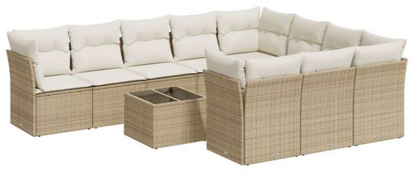 VidaXL Polyrattan Kerti Ülőgarnitúra - 11 részes - Bézs