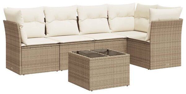 VidaXL Polyrattan Kerti Ülőgarnitúra - 6 részes - Bézs