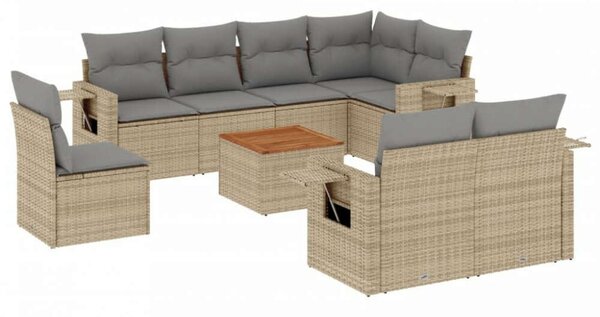 VidaXL Polyrattan Kerti Ülőgarnitúra - 9 részes