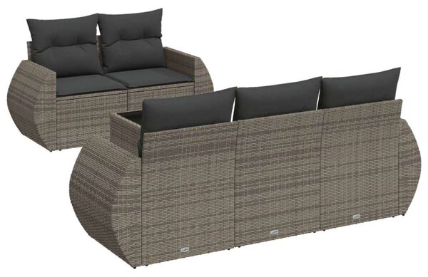 VidaXL Polyrattan Kerti Ülőgarnitúra - 6 részes - Szürke