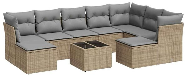 VidaXL Polyrattan Kerti Ülőgarnitúra - 10 részes - Bézs
