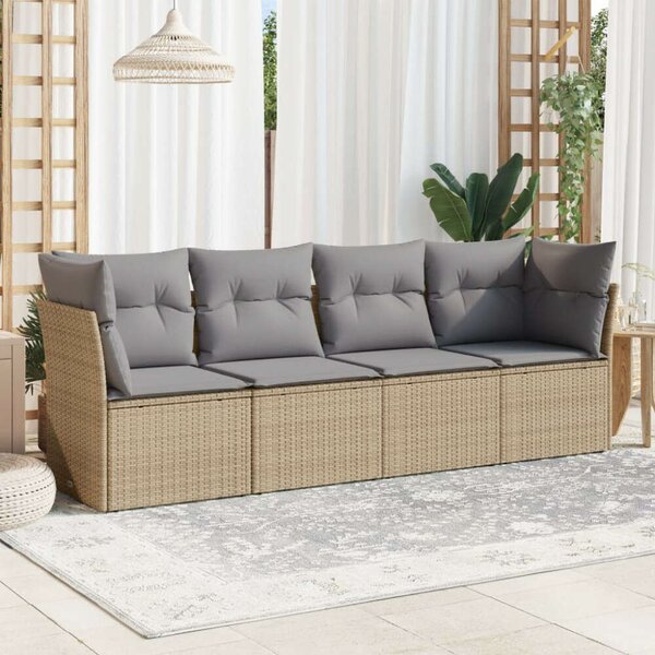 VidaXL Polyrattan Kerti Ülőgarnitúra - 4 részes - Bézs