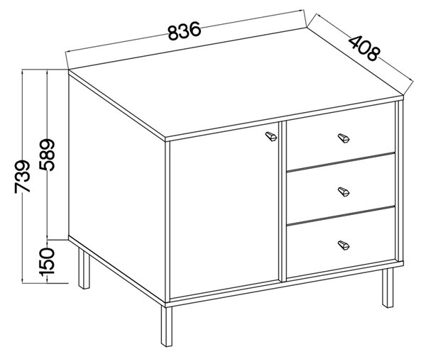 SERENA II 814 komód - fekete