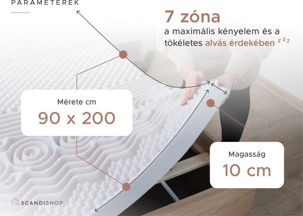 Hab matrac DELUXE 90 x 200 cm Matracvédő: Matracvédő nélkül