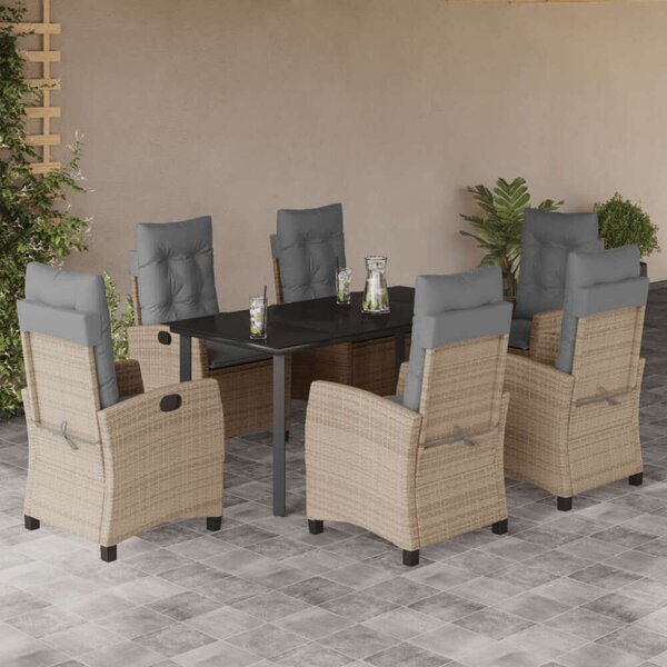 VidaXL Polyrattan Kerti Étkezőgarnitúra - 7 részes