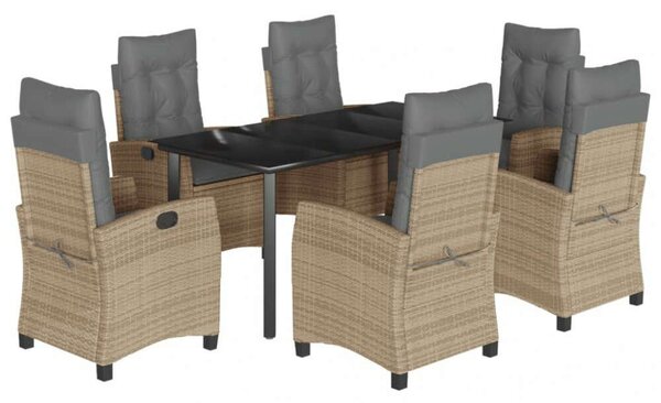 VidaXL Polyrattan Kerti Étkezőgarnitúra - 7 részes