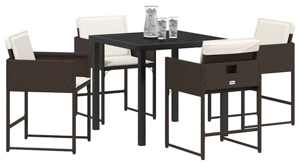 Kert étkező szett párnával 5 pcs Barna polirattan