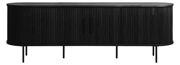 Black Friday - Fekete TV-állvány tölgyfa dekorral 56x180 cm Nola – Unique Furniture