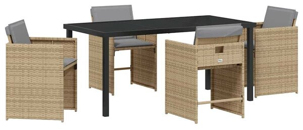 Kert étkező szett 5 pcs Bézs polirattan