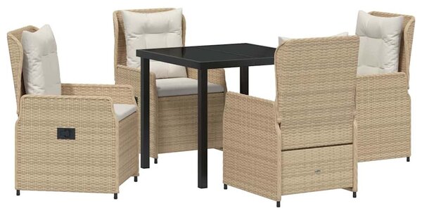 Kert étkező szett 5 pcs Beige és Világosszürke polirattan