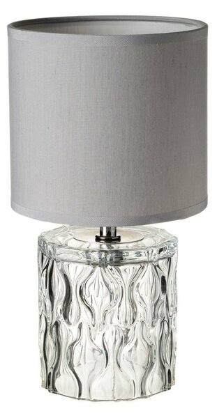 Black Friday - Világosszürke üveg asztali lámpa textil búrával (magasság 29 cm) – Casa Selección