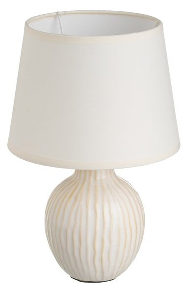Black Friday - Krémszínű kerámia asztali lámpa textil búrával (magasság 28 cm) – Casa Selección