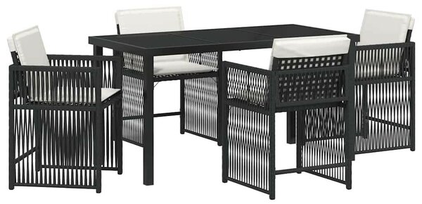Kert étkező szett 5 pcs Fekete polirattan