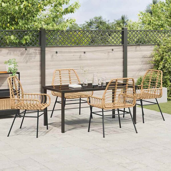 Kert étkező szett 5 pcs Barna polirattan