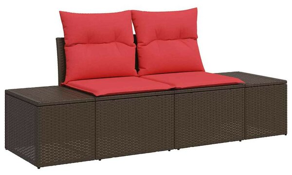 Kerti Kanapé Szett párnával 4 pcs Barna polirattan