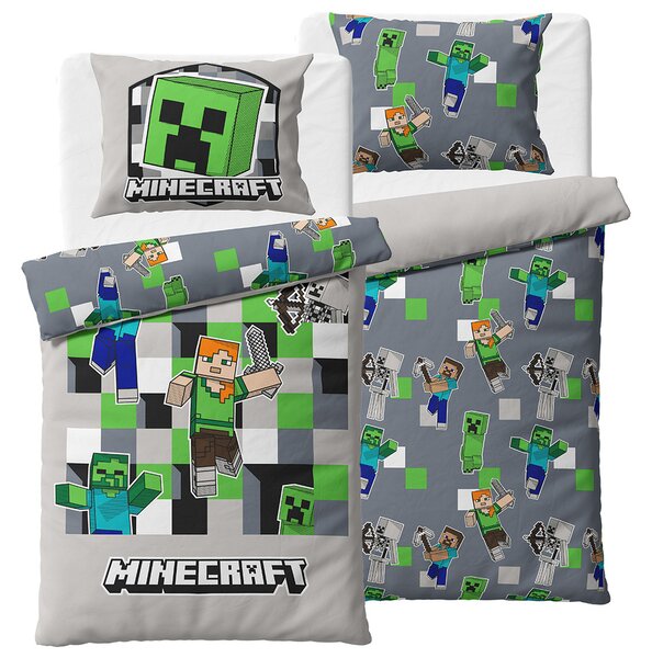 Gyermek ágynemű Minecraft Fedezd fel a világod ,140 x 200 cm, 70 x 90 cm