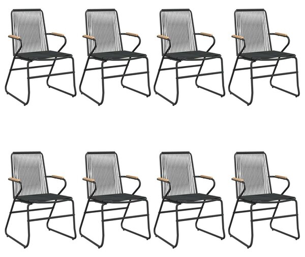 9 részes fekete PVC rattan kerti étkezőgarnitúra