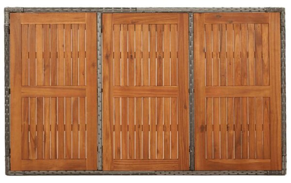 Polyrattan Kerti Étkezőgarnitúra - 5 részes - Szürke