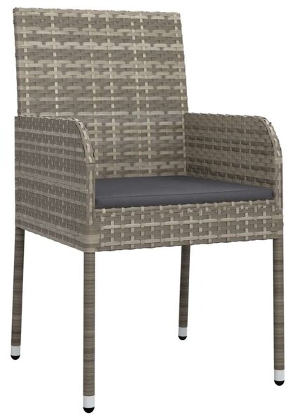 Polyrattan Kerti Étkezőgarnitúra - 5 részes - Szürke