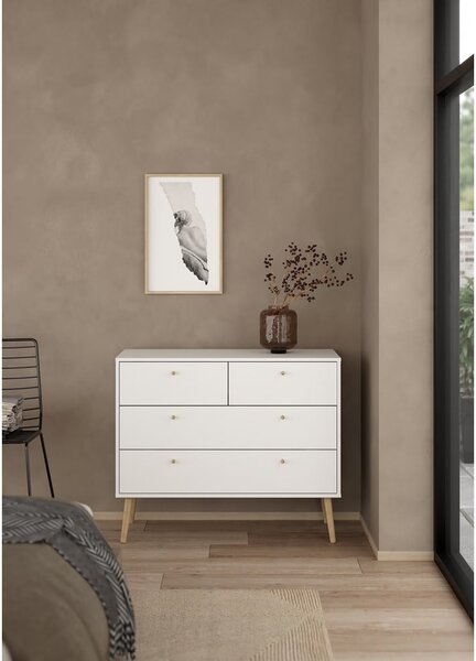 Fehér alacsony komód 99x82 cm Bodo – Tvilum