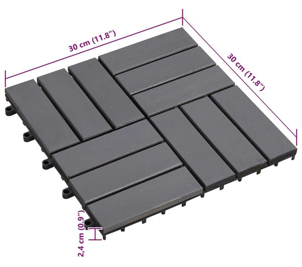 VidaXL Faszegély járólap 30 db Szürke 30 x 30 cm Akácfa